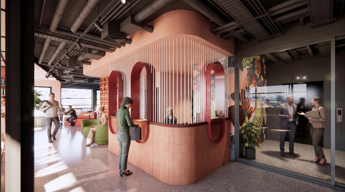 Reception and lounge at the front of the Goodspace Eastgardens building